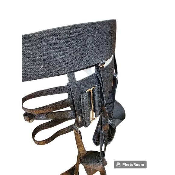 3 Piece Set Bra Thong Garter Size Small Black - Picture 7 of 10